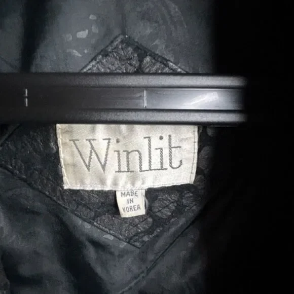 🖤 VTG 1980s WINLOCK GENUINE LEATHER JACKET COAT LEOPARD ANIMAL CONTRAST MEDIUM - Picture 11 of 14